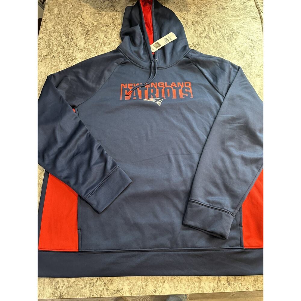 NWT Men’s NFL Team Apparel New England Patriots Performance Hoodie XXL Navy 2X